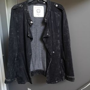 Black acid wash Moto jacket